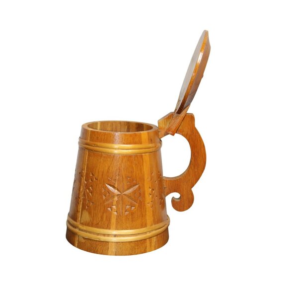 Beautiful Wood Swedish Pitcher With Intricate Desgins - Picture 2 of 7